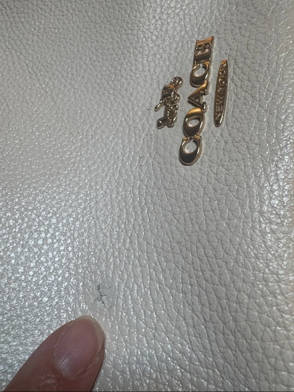 Coach White Pebbled Leather Hobo